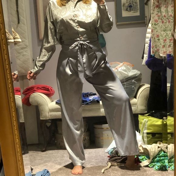 Vintage Silky Bell Bottom Pants - Picture 2 of 15